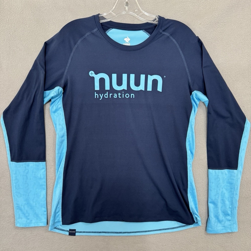 Rabbit Running Shirt Mens Large Blue Nuun Hydration Performance Training